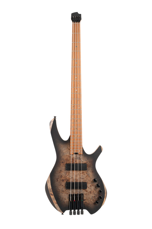 SPACE 4 BSDB, corps érable, table peuplier figuré, manche 7 pièces, micros et EQ Bartolini MK-1, star dust black, housse
