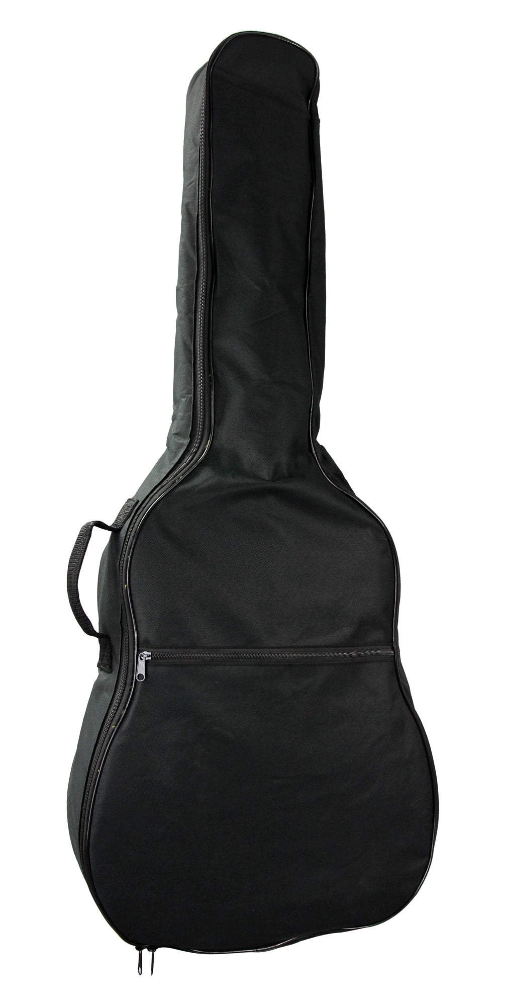 Housse guitare classique 1/2, rembourrée 5 mm, poignée, courroies réglables, renfort à la base, poche extérieure, noir
