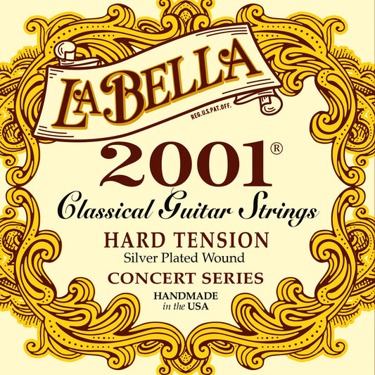 Jeu pour guitare classique 2001 CLASSICAL, aigus nylon, basses filées plaqué argent, tension Hard