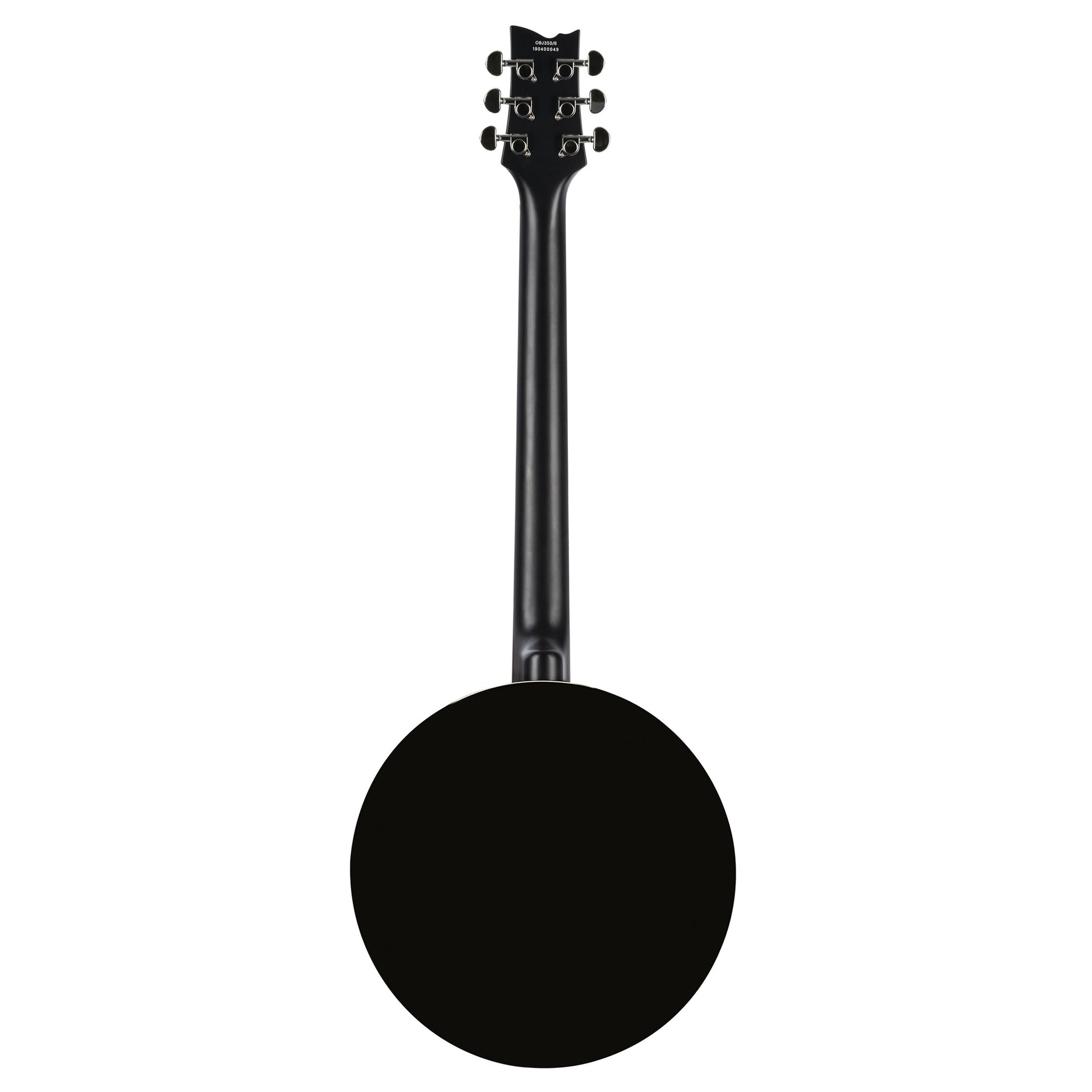 OBJ3506, banjo 6 cordes, 30 tirants, cercle aluminium, manche acajou, résonateur acajou, housse, noir satiné