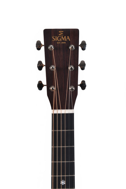 Modèle SDP-10E, Dreadnought, table épicéa Sitka massif, f/e pau ferro massif, touche micarta, EQ LR Baggs, soft case, naturel