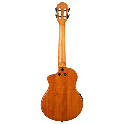 RTPX-U-FMA, modèle Tourplayer Ténor, pan coupé, EQ Magus X/U, table érable flammé, f/e okoumé, manche acajou, housse, bleu