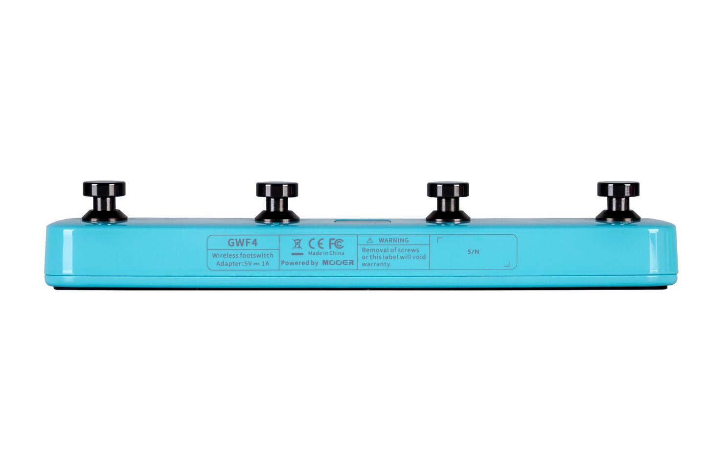 Footswitch sans-fil GWF4 pour guitare GTRS et produits Mooer, 4 interrupteurs, fonctionne sur batterie rechargeable, bleu