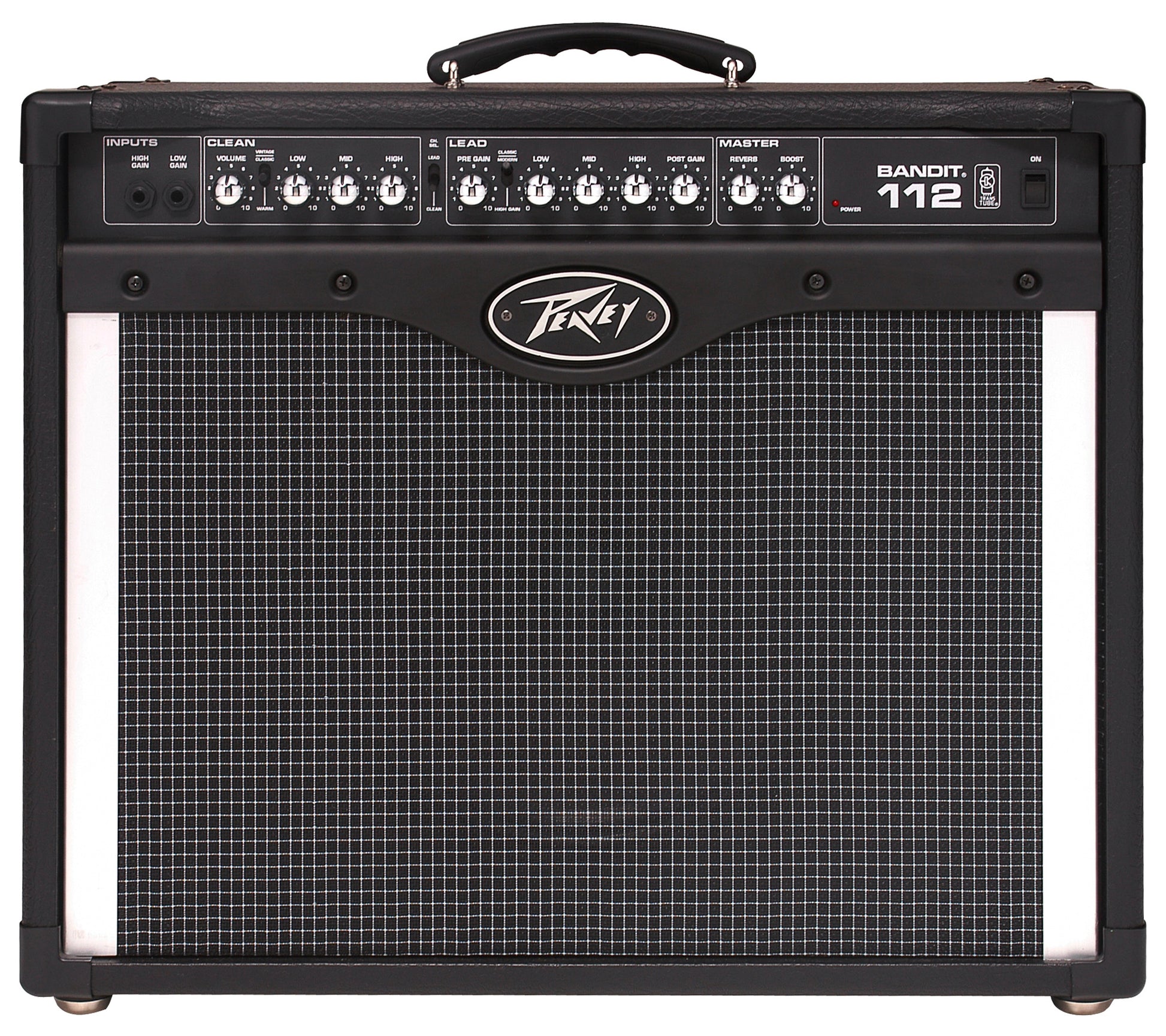 Ampli guitare 100W, HP 1x 12", atténuateur de niveau de sortie, 2 canaux, EQ 3 bandes, Reverb, Boost, sortie DI, finition noir