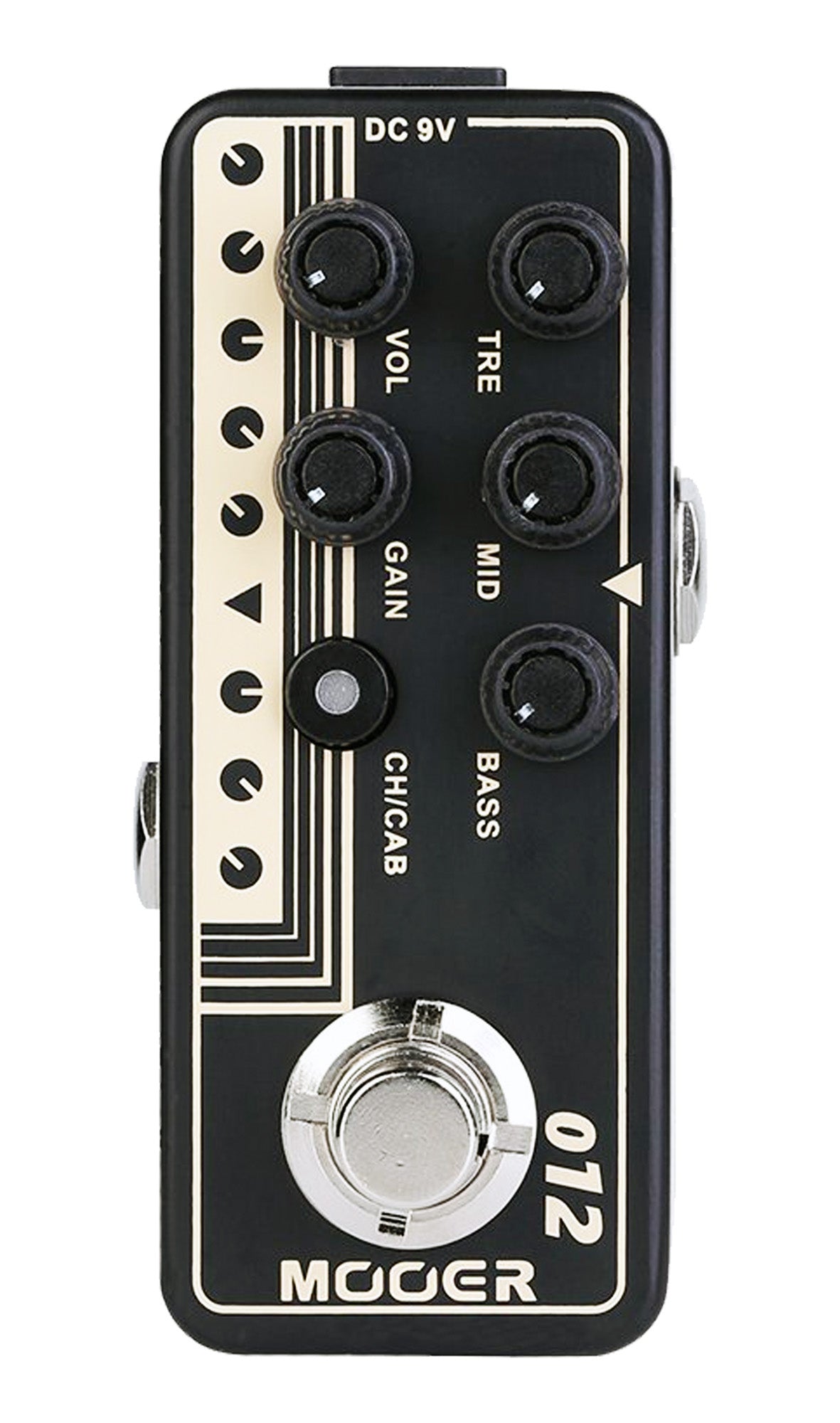 Pédale US GOLD 100, préampli numérique type Classic British Plexi, deux canaux, EQ 3 bandes par canal, noir et argent