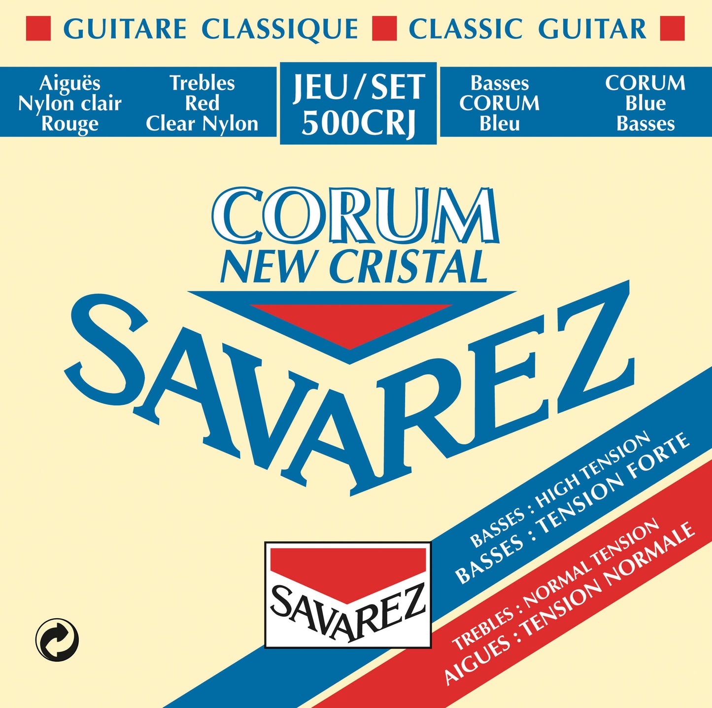 Jeu New Cristal Corum, tirant mixte rouge/bleu