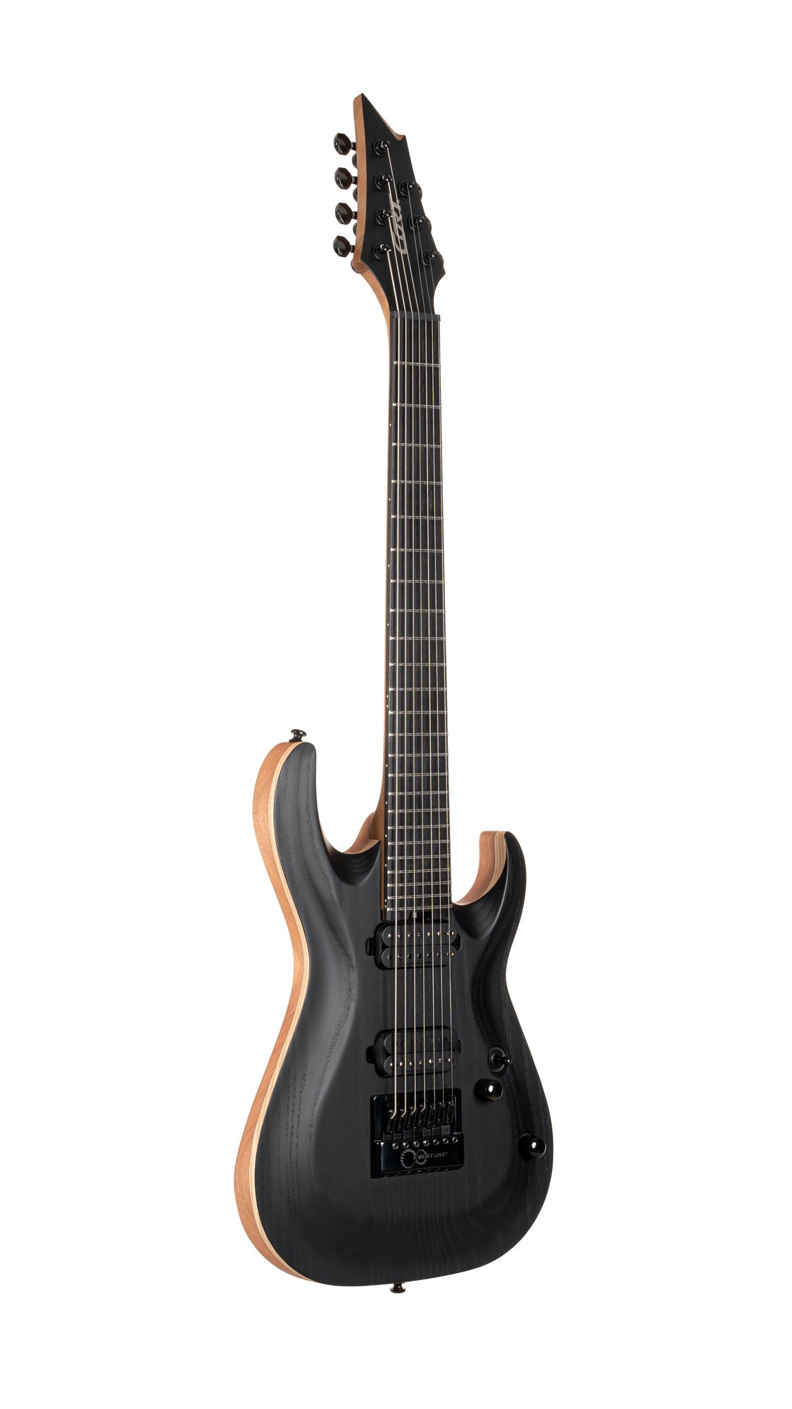 KX707EV, corps acajou, table frêne, touche ébène, chevalet Evertune, micros Seymour Duncan Sentient & Nazgûl, housse