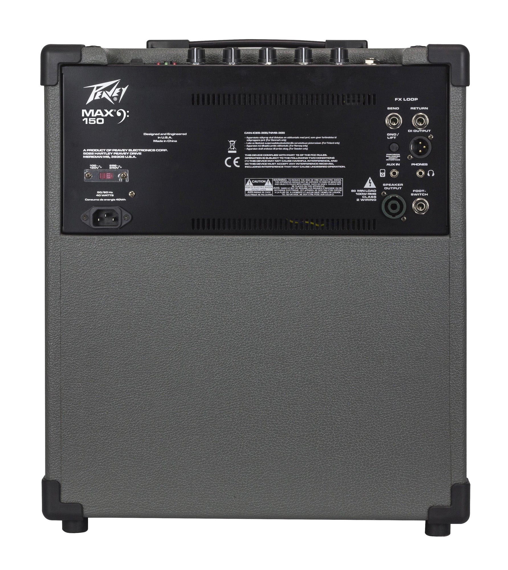 Ampli basse électrique 120W, HP 1x 12" Premium, EQ 3 bandes, entrée auxiliaire, sortie DI, finition noir