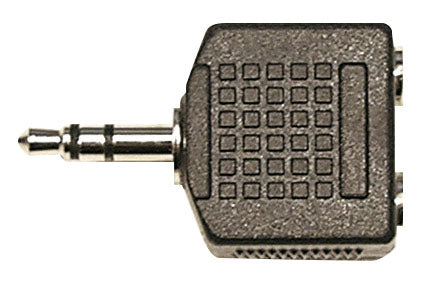 Adaptateur 2x Jack 3.5 femelle stéréo / Jack 3.5 mâle stéréo, noir