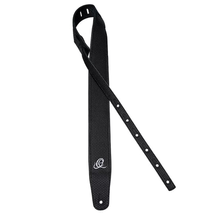 OSCU-4, courroie guitare, série Custom, face et dos cuir, âme synthétique, largeur 7 cm, longueur 145 cm, black braid