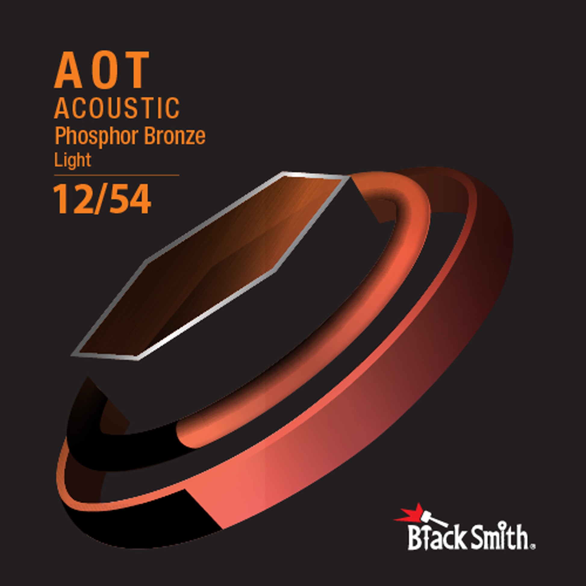 Jeu de cordes"Light" pour guitare acoustique (12-16-25-32-42-54), phosphore bronze, revêtement Nano Carbon AOT