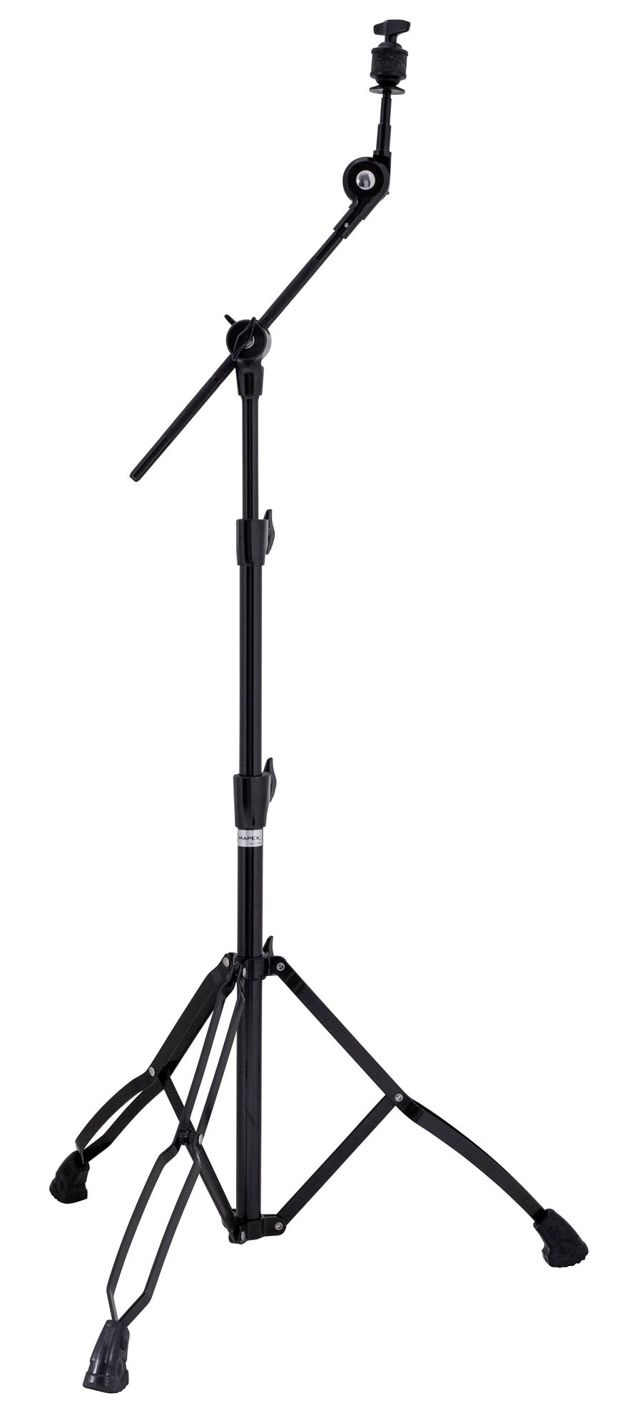 Support cymbale perche Mars, Tilter à paliers, perchette escamotable, réglage 2 niveaux, double embase, noir