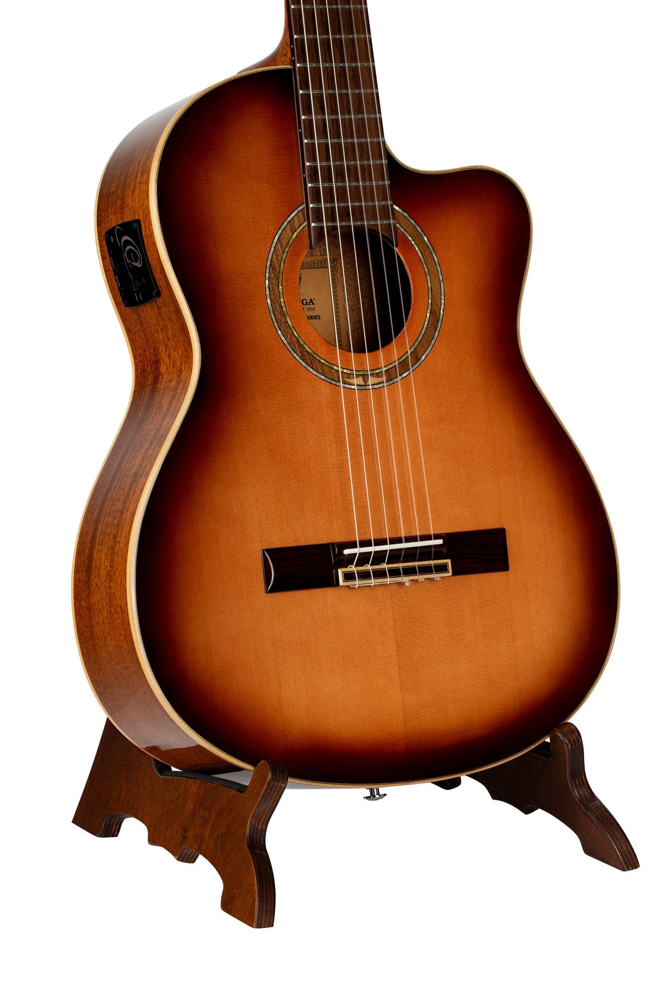 OWGS-1, support guitare Ortega, bouleau multiplis, brun