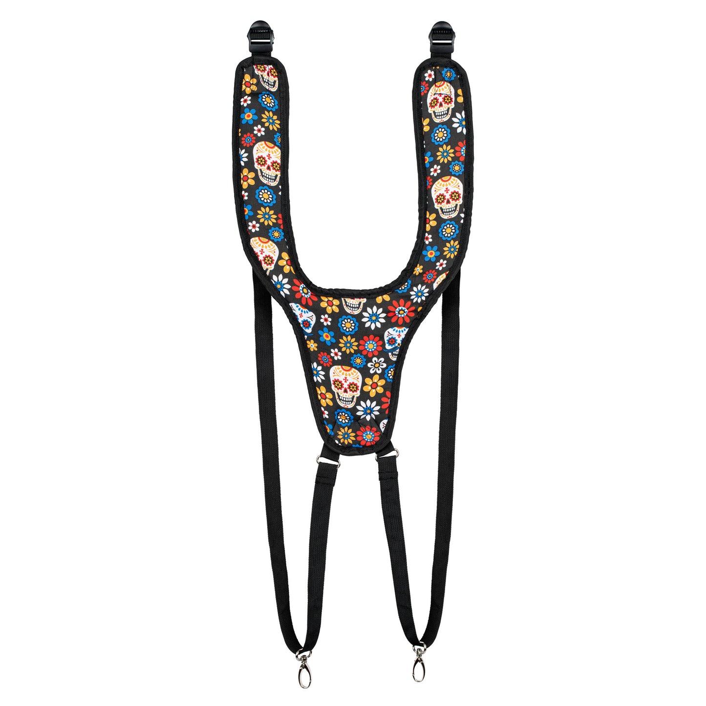 Harnais pro pour djembé, nylon très résistant, longueur ajustable, sangles rembourrées, attache rapide, Day Of The Dead