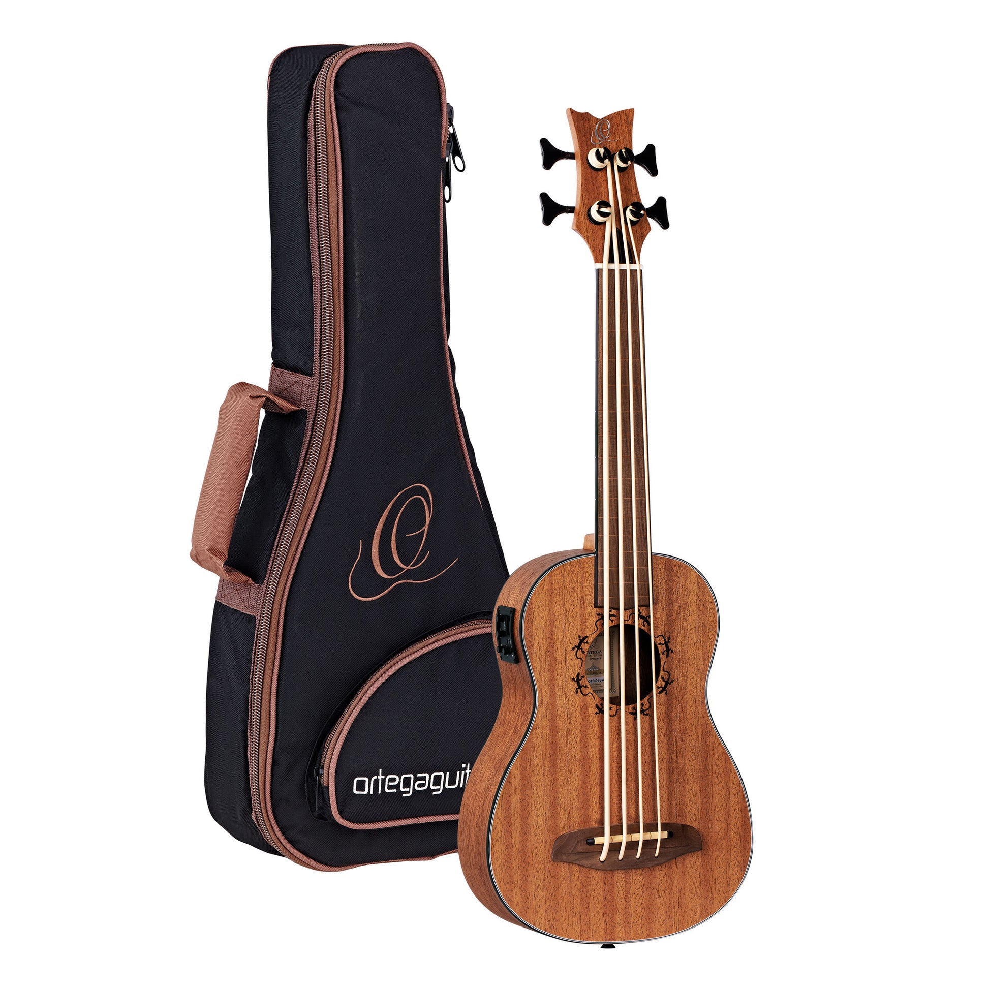 LIZZY, modèle fretless ligné, EQ MagusUkebass, table acajou, fond & éclisses acajou, manche acajou (45 mm au sillet), housse