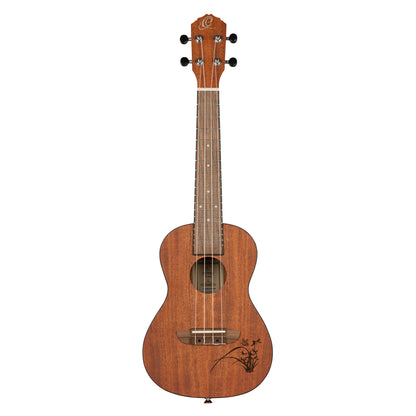 RU5MM, modèle Concert, table sapele avec motif, fond & éclisses sapele, manche acajou, naturel satiné