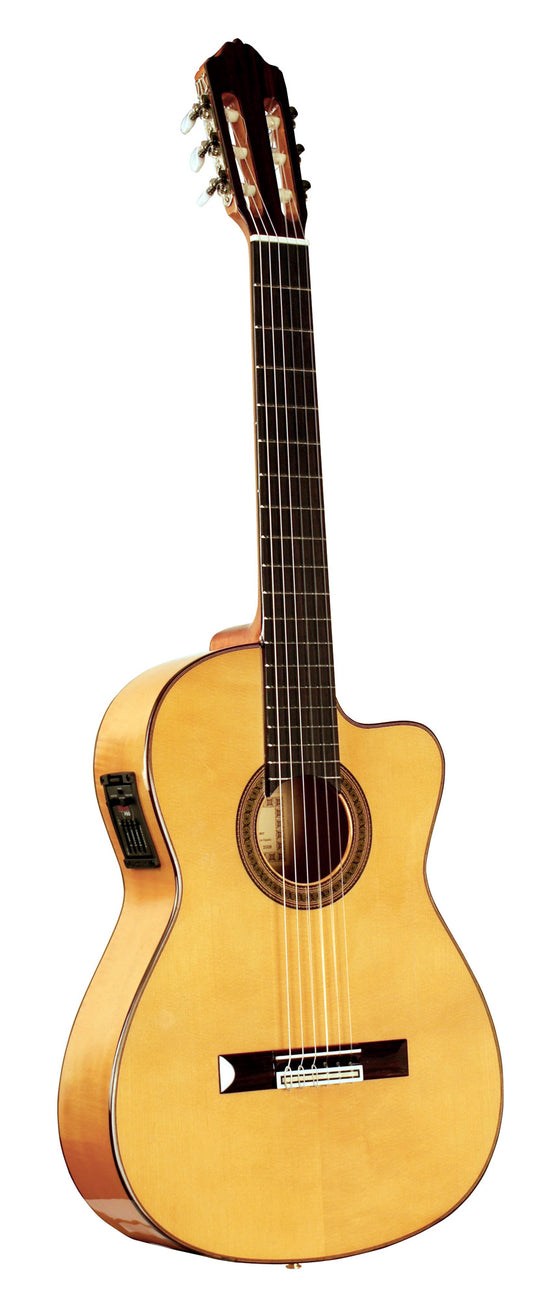 5FCE, Flamenca pan coupé électro-acoustique, table épicéa massif, fond & éclisses sycomore, EQ Fishman Prefix Pro