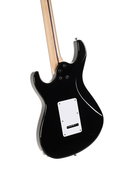 G200, corps peuplier, manche érable, touche jatoba , 2 micros simples et 1 double Powersound, plaque blanche, noir