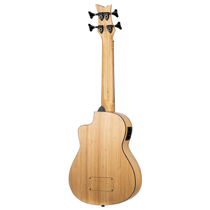RUNAB-UB, modèle Ukebass, pan coupé, EQ MagusUkePro, table, f/e bambou massif, manche bambou, ouïe en F, housse, naturel satiné