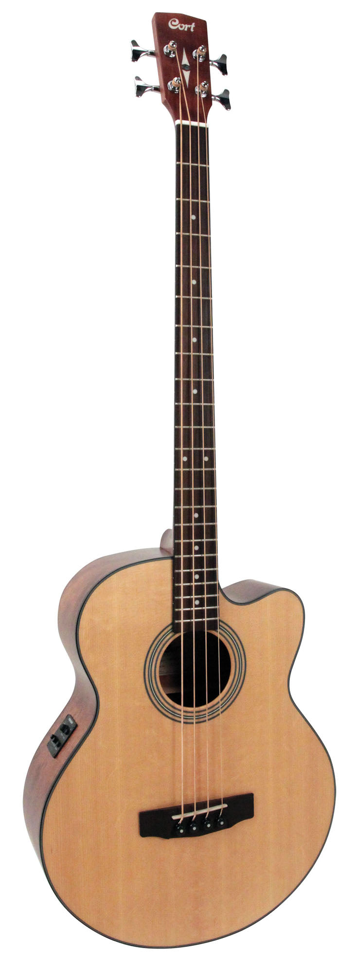 SJB5F, table épicéa massif, fond & éclisses acajou, manche acajou, EQ Fishman Isys Plus, naturel satiné, housse, naturel satiné