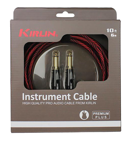 Câble instrument PREMIUM PLUS WAVE Jack/Jack, 6 mètres, noir et rouge