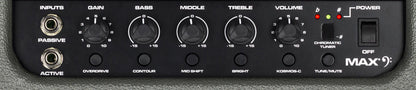 Ampli basse électrique 60W , HP 1x 10" Premium, 1 contrôle de Volume, 1 contrôle de Gain, EQ 3 bandes, finition noir
