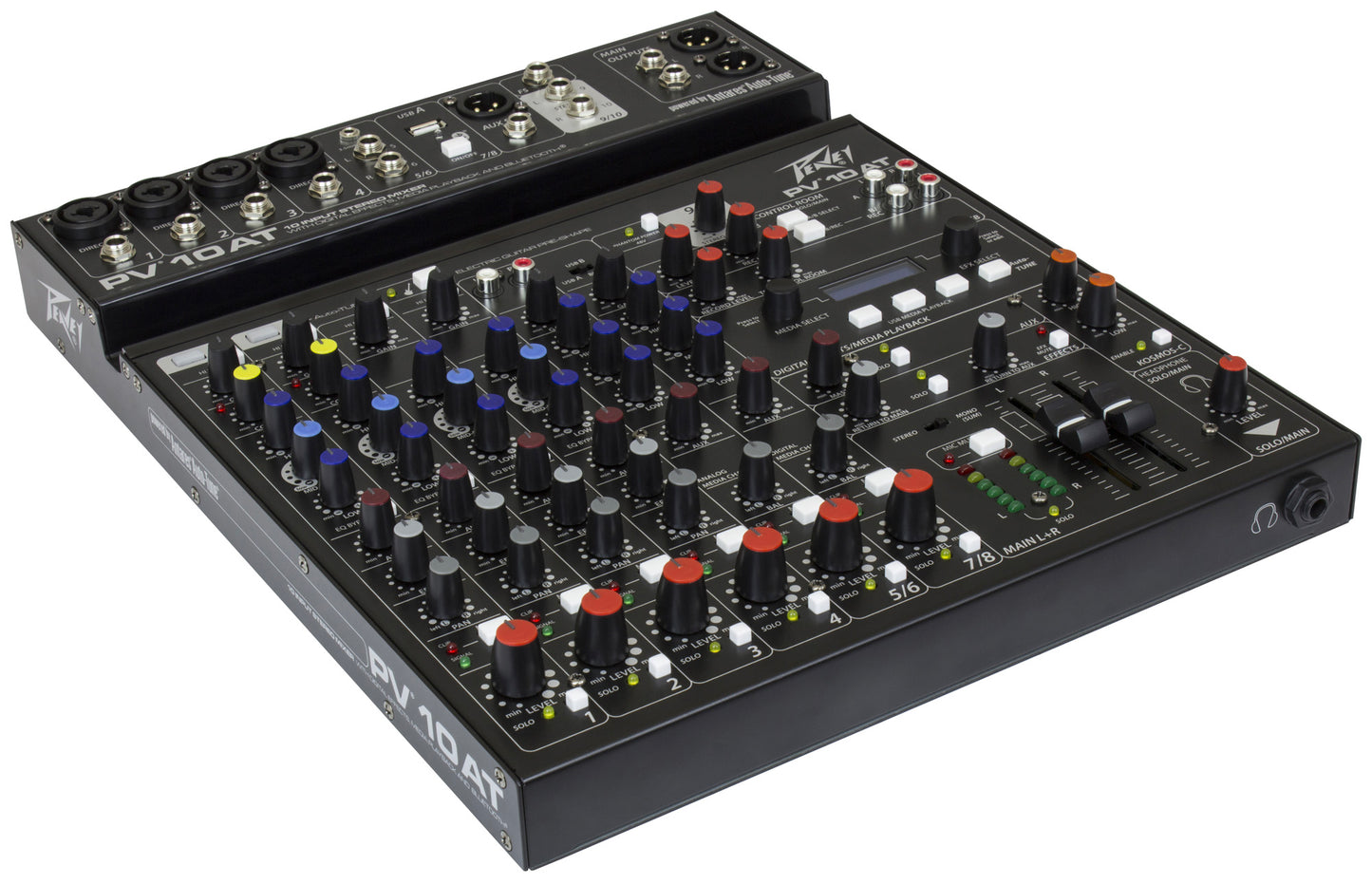 Table de mixage 10 canaux, 4 préamplis micro XLR/Jack, EQ 3 bandes, Bluetooth, effets numériques, entrée guitare Hi-Z, noir