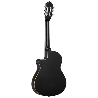RCE12534-SBK, corps Thinline, pan coupé, EQ Magus X/G, table épicéa, f/e acajou, sillet 45 mm, housse, noir satiné