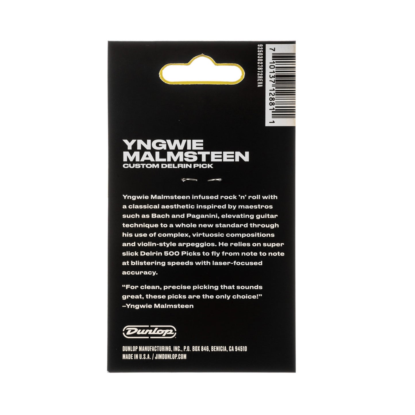 Sachet de 6 médiators Yngwie Malmsteen Custom Delrin 2.0 mm