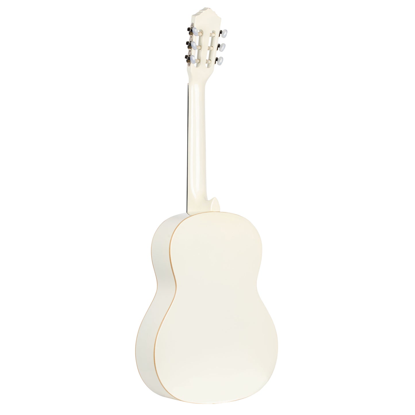 R121SNWH, modèle Slim Neck, table épicéa, fond & éclisses acajou, manche acajou (sillet 48 mm), housse, blanc brillant