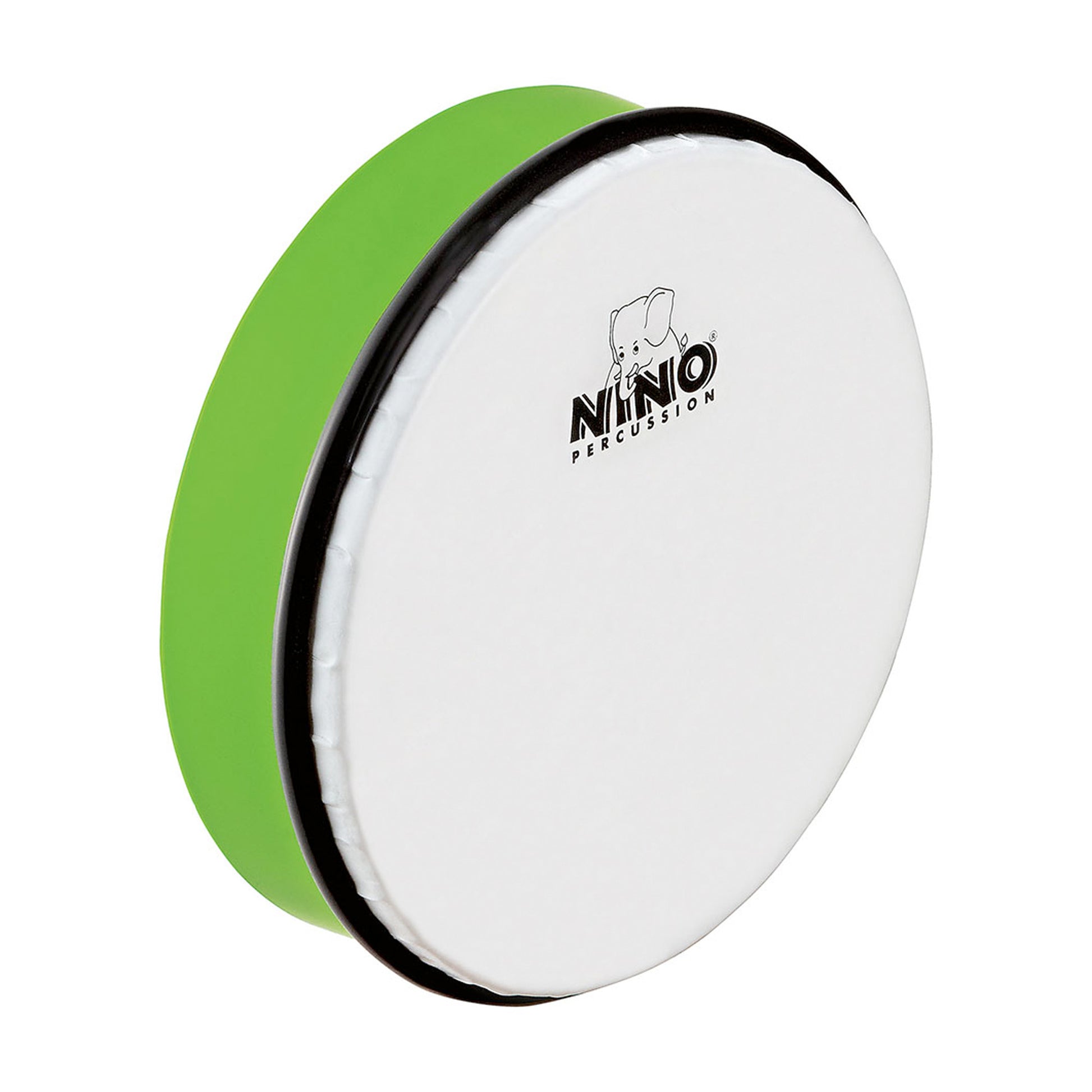 Tambourin 8", cadre en plastique ABS, peau synthétique, avec batte en bois, vert