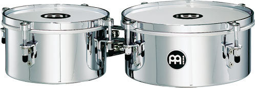 Jeu mini timbales Marathon 8 & 10", fûts acier, avec attache solide, chromé