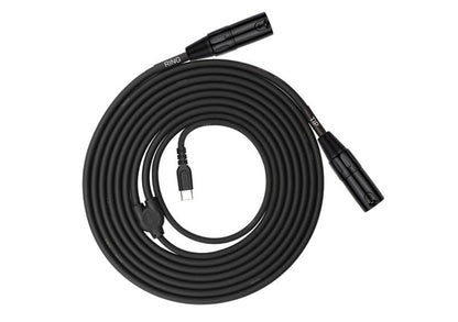 Câble patch USB-C/2x XLR mâle, 3 mètres, noir