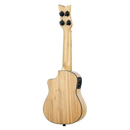 RUNAB-SO, modèle Soprano, pan coupé, EQ MagusUke, table bambou massif, f/e bambou massif, manche bambou, housse, naturel satiné