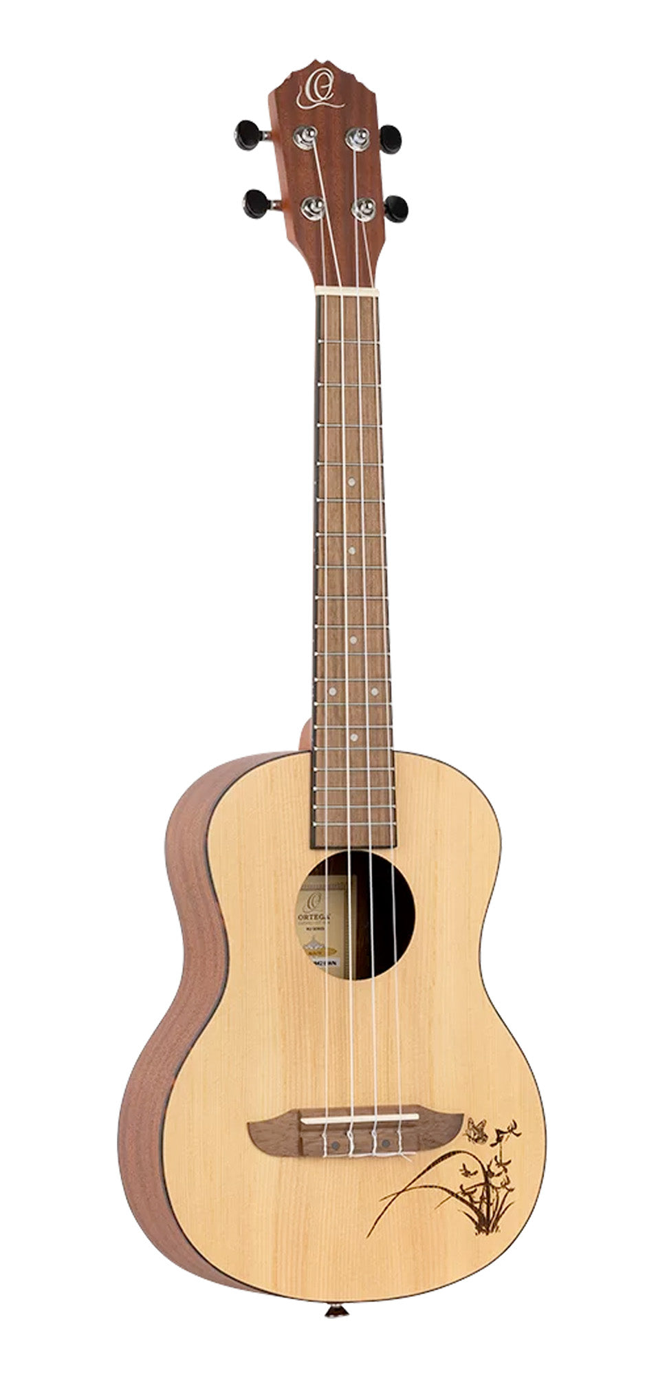 RU5-TE, modèle Ténor, table épicéa avec motif, fond & éclisses sapele, manche acajou, naturel satiné