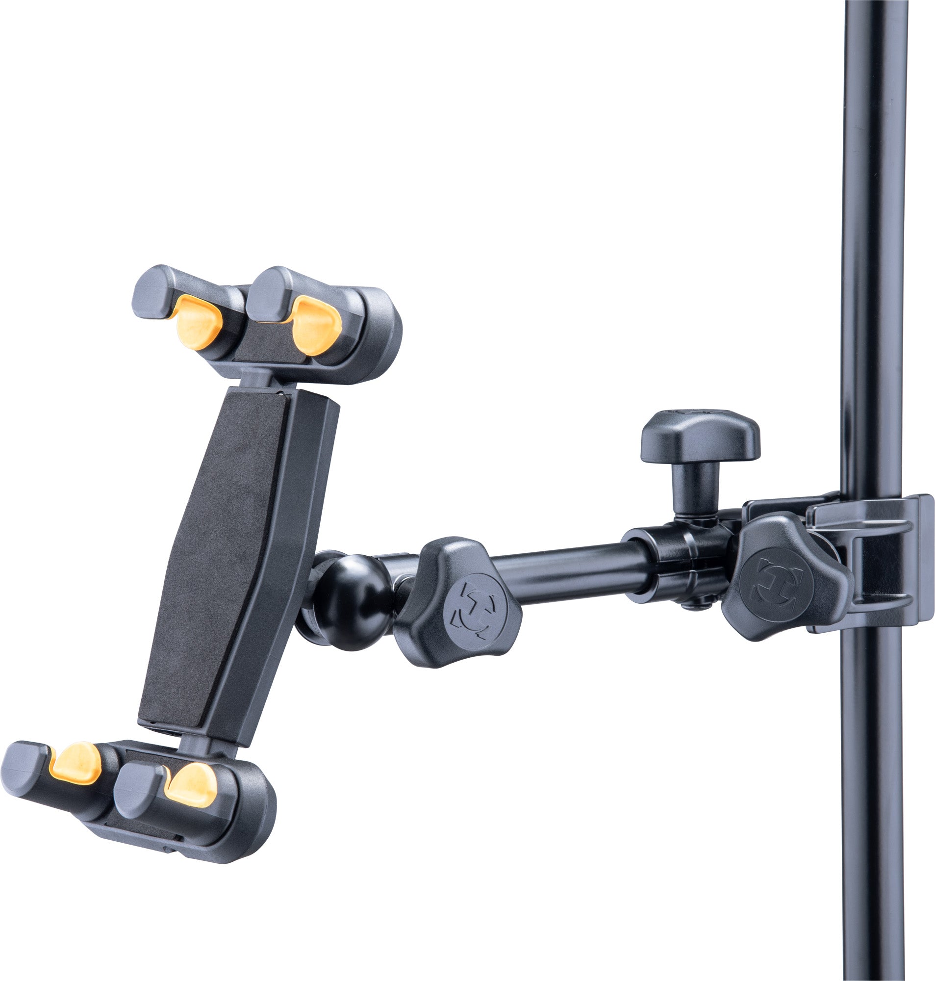 Support pour tablette et smartphone 6.1" à 13", attache pour table et pieds ronds ou carrés jusqu'à 3 cm d'épaisseur, noir