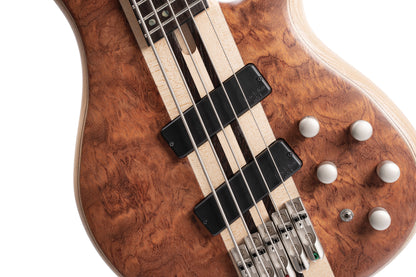 A5 BEYOND, SINGLE CUTAWAY, CORPS FRÊNE, TABLE BUBINGA, MANCHE TRAVERSANT, MICROS ET EQ BARTOLINI MK-1, NATUREL,ETUI FLY CASE