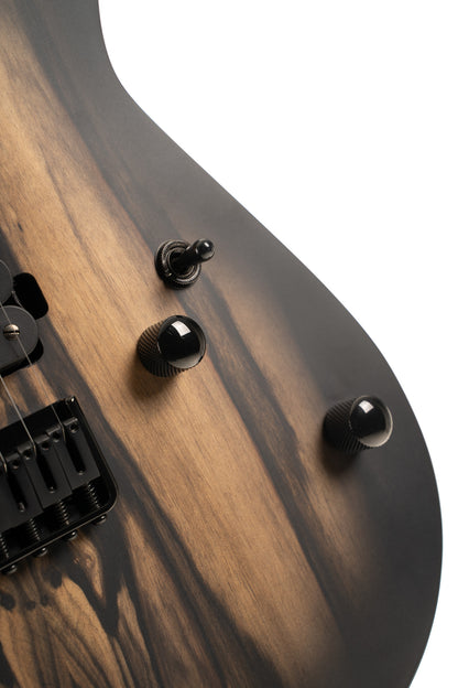 KX500, modèle 6 cordes, corps acajou, table ébène"Pale Moon", touche ébène de Macassar, Sentient Nazgul, natural black burst