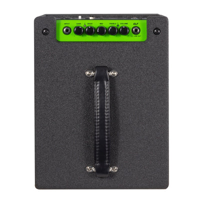 Ampli basse 200W RMS, HP 1x 8", EQ 3 bandes, contrôle du Gain, sortie DI, sortie casque, finition noir