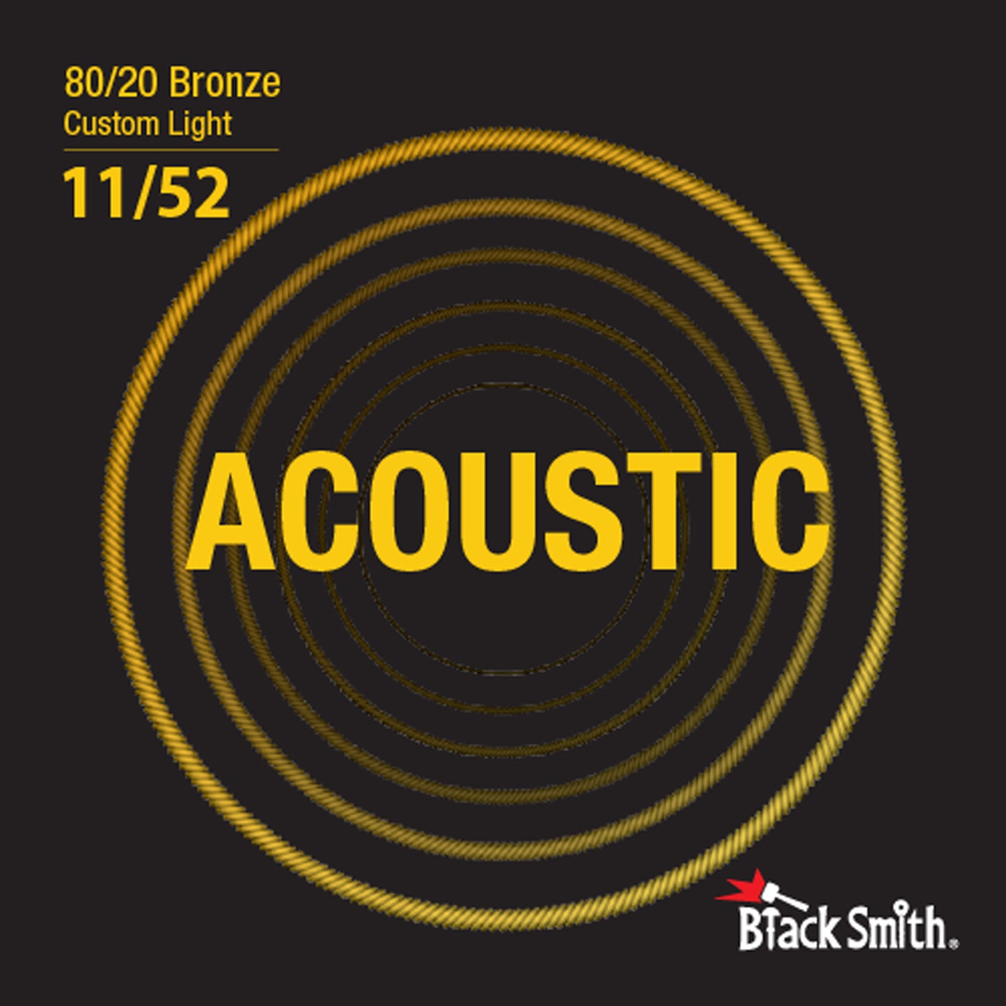 Jeu de cordes"Custom Light" pour guitare acoustique (11-15-22-32-42-52), bronze 80/20