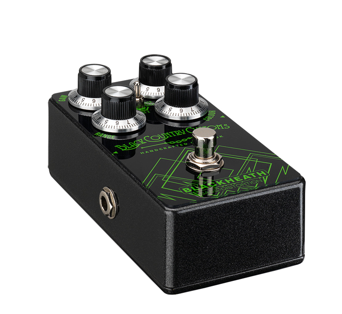 Pédale distorsion BLACKHEATH, 3 modes (DIST 1/DIST 2/OVERDRIVE), noir et vert