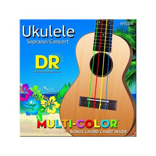 DR Nylon Multicolore, Corde Ukulélé Soprano/Concert